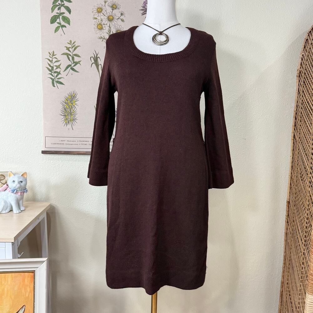 Vintage 3/4 Flare Sleeve Knit Mini Dress Tunic Top Boho Forest Fairy Grunge M
